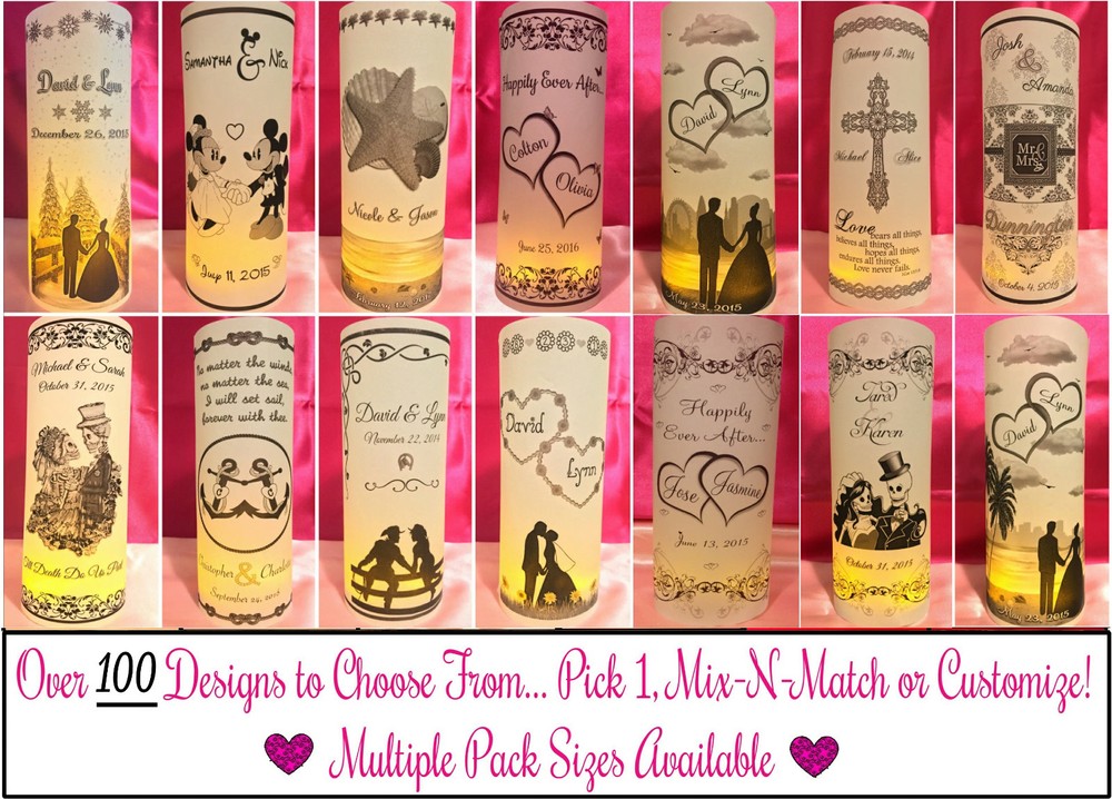 Personalized Vellum Luminaries Wedding Table Centerpieces Decorations Numbers #2