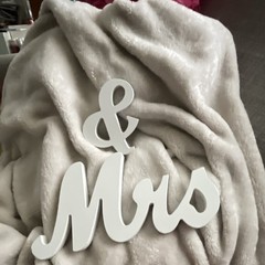 White Wooden Mr & Mrs Wedding Table Centerpiece Modern Matte Decor