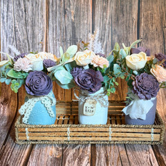 Sola Wood Lavender Wedding Floral Table Centerpieces Set of 3 Mason Jar Decor
