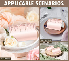 Blush Pink Place Cards, Seat Cards for Table Setting, Pack of 25 Half-Fold Recep
