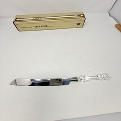 Fostoria Cake Knife Lead Crystal Handle Stainless Steel Blade Size 13 1/4″