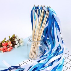 Whaline 30 Pack Ribbon Sticks Chromatic Silk 11.8 Inches X 20.4 Inches, Blue