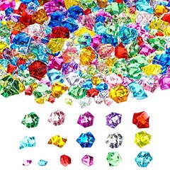 570 Pcs 5 Sizes Multicolor Fake Crushed Ice Rocks Plastic Gemstones Acrylic