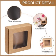 16Pcs Kraft Soap Boxes 4.1″ x 4.1″ x 1.2″ Mini Kraft Treat Boxes Light Brown
