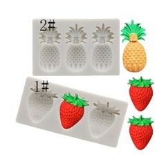 Summer Fruit Silicone Mold Strawberry Pineapple Shape Fondant Mold Cake Cupcake