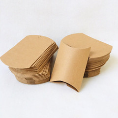 50 Kraft Pillow Box / Small Brown Kraft Pillow Box W Jute Twine Bx-242