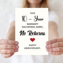Funny 10 Year Anniversary Card,10th Wedding Anniversary Card Gifts for Him He…