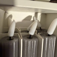RARE 6pk Ribbed Flameless LED Taper Candles Green – Hearth & Hand with Magnolia