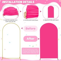 FOTSHARER Hot Pink Arch Cover 7.2 FT Wedding Arch Cover Spandex Arch Backdrop