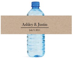 100 Kraft paper Wedding Anniversary Engagement Party Water Bottle Labels 8″x2″
