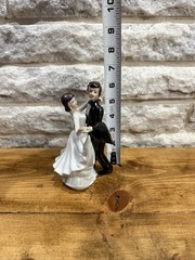 Vintage Porcelain Bride and Groom Cake Topper Figurine Made In Korea wedding