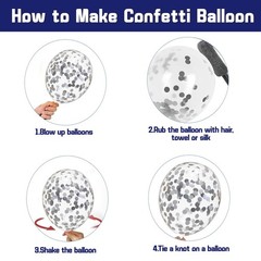 Zesliwy Navy Blue Silver Balloons Kit,50pcs 12inch 12inch, White Sliver