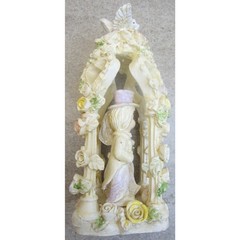 Arch Wedding Cake Topper Bride Groom White Pink Purple Green Roses Dove Hearts 2