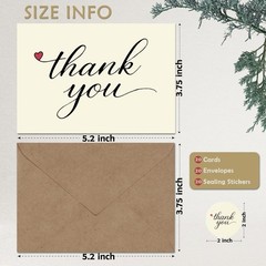 Cheerin 20 Pack White Thank You Cards With Envelopes Set – Elegant Thank You …