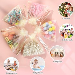 Versatile 100 Organza Bags in Pastel Yellow – Sleek Satin Drawstring Design