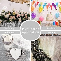 Silver Sequin Table Runner 1Pack 12 x 108 inch Long 12×108 inch Silver 1pack