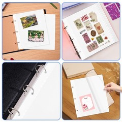 VOKOY 25 Sheets/50 Pages Photo Album Pages for 3 Ring Binder, Self Adhesive S…