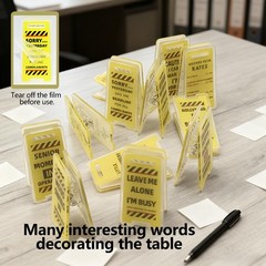 12 pcs Office Note Holder Clips, Mini Acrylic Yellow Caution Desk