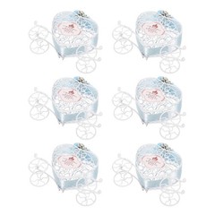 6Pcs Multi Color Iron Candy Boxes Wedding Favor Carriage Tabletop Centerpiece