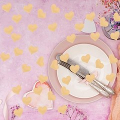 100pcs Champagne Heart Sponge Confetti Decor Heart Confetti Heart Champange