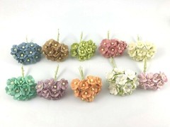5/8″ -1.5cm – Pastel Wedding Craft Scrapbook Small Cottage Paper Flower (S10m)