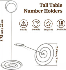 20 Pack 8.75 Inch Tall Table Number Holders Place Card Holder Table Picture Hold