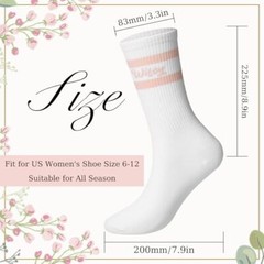 Geyoga Wifey Wedding Socks for Women Valentine’s Day Gifts Bride White Pink