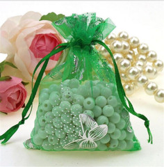 100Pcs Organza Wedding Party Gift Bags Butterfly Drawstring Pouches Jewelry Gift