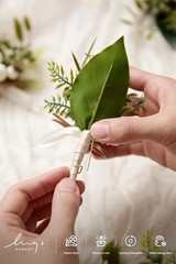 Artificial White Greenery Boutonniere