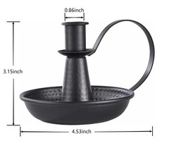 AlsoLife Retro Iron Taper Candle Holder，Black Candlestick Holders Black