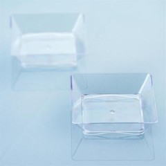 Plastic CLEAR 2″ Elegant Mini Square PLATES Disposable Party Wedding Home