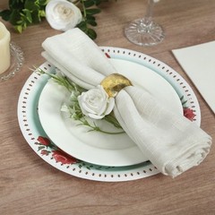 25 TURQUOISE 9″ Paper Round Plates with Vintage Rose Flower Print Wedding