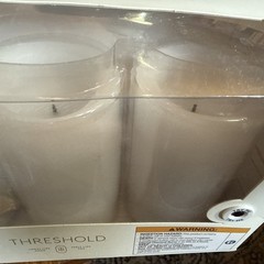 4pc Threshold 5″ x 3″ LED Flameless White Pillar Candles & Remote