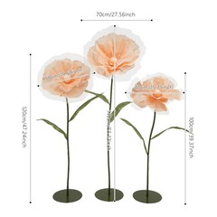 Fake Flowers 3pcs Champagne Wedding Centerpiece Aisle Decor Artificial With Base