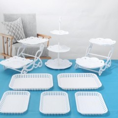 1/2pcs Cake Stand Dishes Cupcake Snacks Plates Three-layer Creative Fruit Basket