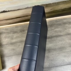 Pottery Barn Leather Bound Photo Album Book Medium Navy Blue NIB