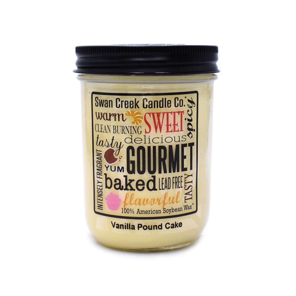Swan Creek Candle Co. 12 Ounce Kitchen Pantry Jar Vanilla Pound Cake