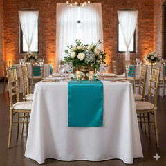 YCC Linens – 5 Pack 14 x 108 Inch L’amour Satin Table Runners for Weddings