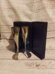 THINGS REMEMBERED SILVER PLATED WEDDING TOASTING GOBLETS ORIGINAL VELVET CASE