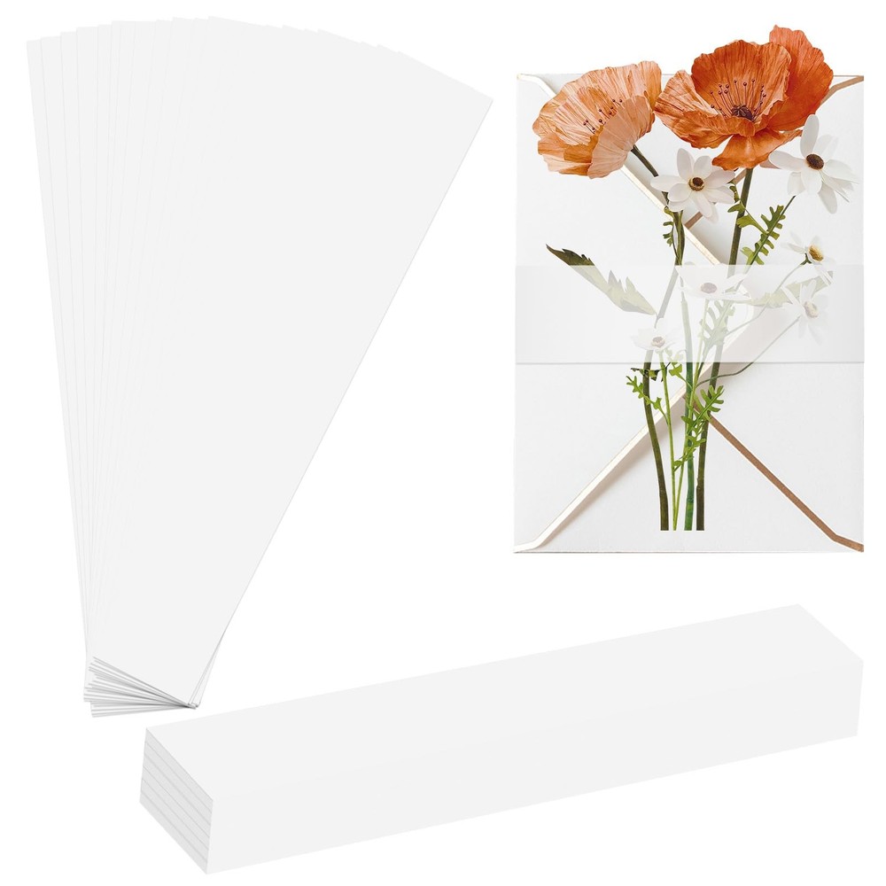 200Pcs Invitation Belly Bands, Clear Vellum 31x4cm/12.2×1.57in, 200pcs