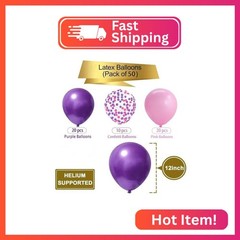 Pink and Purple Balloons with Purple and Pink Confetti Balloons for Graduation B