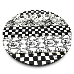 Handpainted Black and White Alice in Wonderland Table Centerpiece Riser