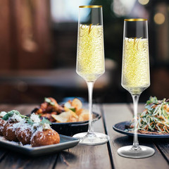 Mr and Mrs Wedding Champagne Flutes with Long Stem,Bride and Groom Toasting Crys