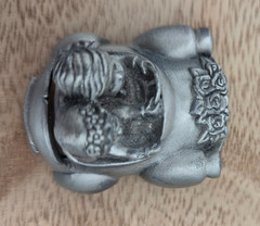 Vintage Pewter Bride & Groom Car Place Card Holder Wedding Table Decor Single