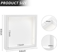 6 Pa 8 x 8 Inches Shadow Box Fre, 3D Wood Fre Memory Display Cases,1