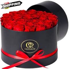 ChosiaRose Flowers Forever Preserved Roses – 27 Large, Red