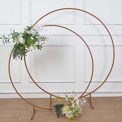 4 ft GOLD Balloon Circle Metal Frame Wedding Arch BACKDROP STAND Party Events