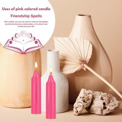 Box of 12 Pink Candles | 4 inches Tall & 3/4 inch Diameter | Set 12,