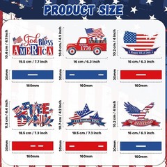 6 Pcs Independence Day Wood Tabletop Signs 4th of July Patriotic Wooden Table Ce