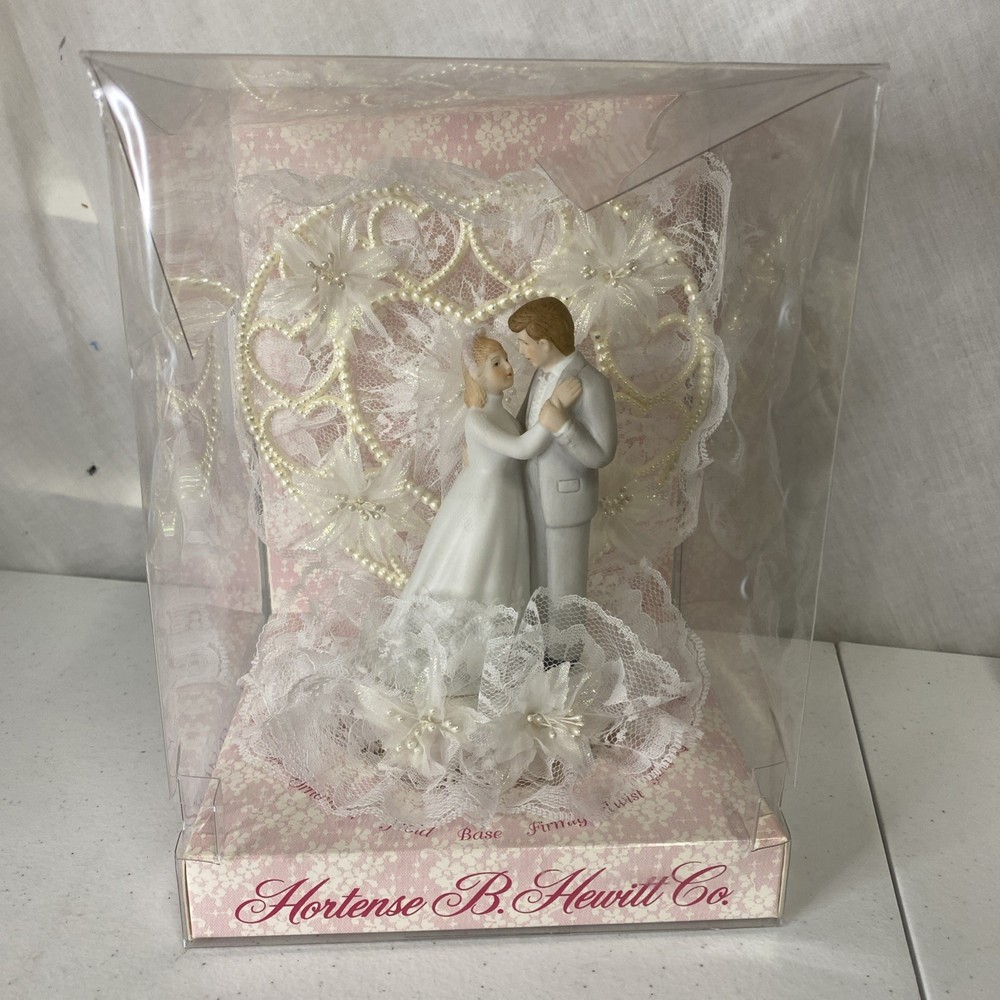 1980s Traditional Classic Wedding Cake Topper by HORTENSE HEWITT UNUSED Marriage